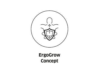 ErgoGrow Concept ( vector icon ) back body concept drawing ergonomy growth gym icon illustration line art linear logo sign symbol vector