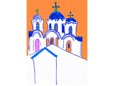 The White Church app architect architecture art building church concept culture drawing idea illustration naive orthodox primitive primitivism religion russia style temple