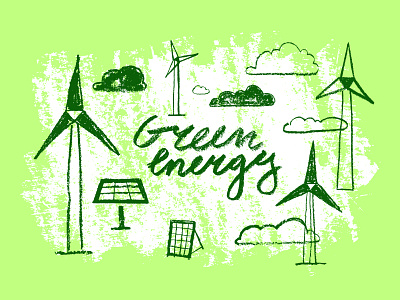 Green Energy Concept concept drawing ecology environmental friendly future generate electricity green energy green power hand drawn icon icons idea illustration logo renewable energy sign sustainable energy symbol wind energy wind turbine