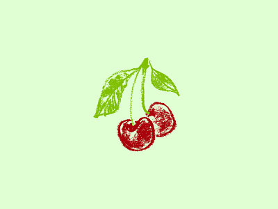 Cherry icon (pencil hand-draw style)