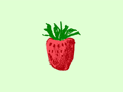 Strawberry icon (pencil hand-draw style)