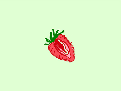 The slice of Strawberry berries berry design drawing emblem fruit hand drawn ice cream icon icons illustration logo red sign slice strawberries strawberry symbol vector vegan food