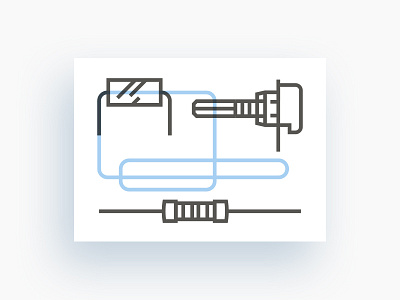 + Capacitor and Capacitor + capacitor electronic icon illustration line shop vector