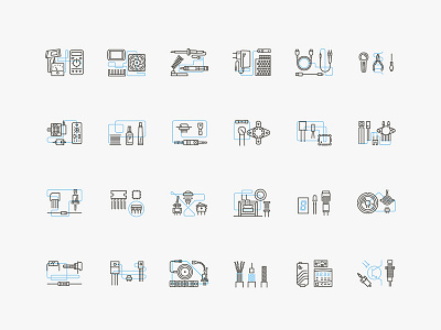 "RadioMarket" linear icons for e-shop e shop engineering icons illustration line microelectronics radio science