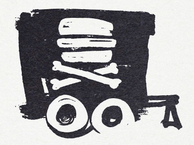 Alley Burger & Chili Trailer blackwhite icon logo marker