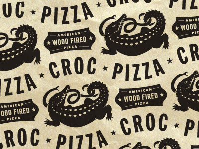 Croc Pizza (kitchen tissue) crocodile logo pattern pizza