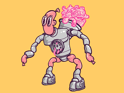 Alien Sausage Man adobe animate alien character illustration man meat sausage