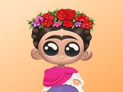 Frida Kahlo 3d binance bitcoin bnb cartoon character collectible crypto crypto wallet cryptocurrency cute cute character design illustration logo nft nftart nfts procreate