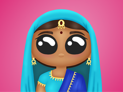 Indian princess 3d 3d character binance bitcoin bnb cartoon character collectible crypto wallet cryptocurrency cute cute character design illustration india logo nft nft artist princess