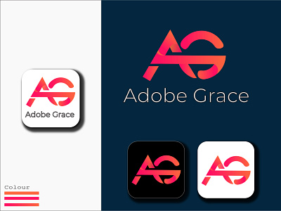AG abstract 3d letter logo