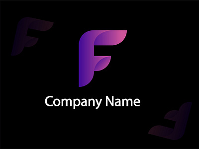 F abstract 3d letter logo