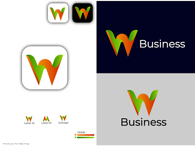 W abstract 3d letter Logo Design