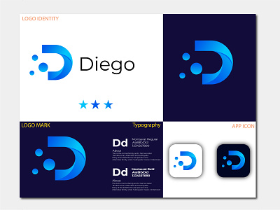 D abstract 3d letter Logo Design