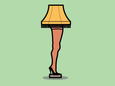 "It's a major award!" christmas icons illustration leg lamp minimal movies vector