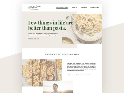 Pasta Louise // Landing Page brooklyn daily ui food italian landingpage pasta restaurant ui web webdesign website website design