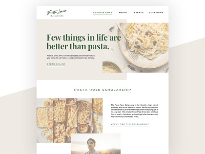 Pasta Louise // Landing Page brooklyn daily ui food italian landingpage pasta restaurant ui web webdesign website website design