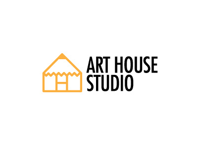 Art House Studio art branding design drawing futura house identity logo pencil
