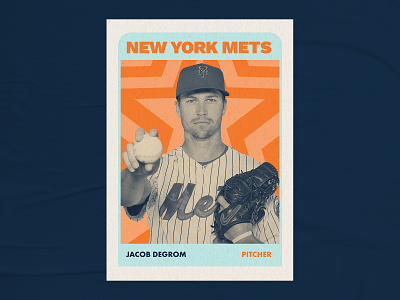 Trading Cards | Jacob deGrom baseball baseball card graphic design jacob degrom mets mlb new york nyc retro trading card vintage