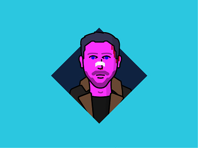 "All the best memories are hers." blade runner blade runner 2049 character design icon illustration movies neon pink ryan gosling