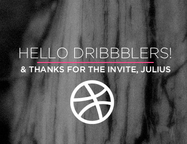 Hello Dribbblers! debut photo typography