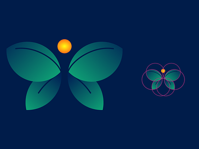 flora + fauna butterfly design fauna flora gradient graphic design leaf logo nature vector