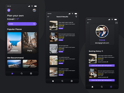 Travel App UI design dribble figma mobileapp travel travelapp ui ux