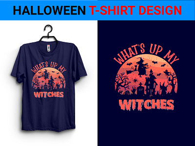 Halloween T-Shirt Design design graphic design halloween halloween t shirt design horror illustration pumpkin retro scary shirt shirt design sichonnu t shirt t shirt design vector vintage whats up witch witches