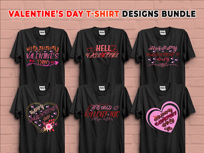 Happy Valentine's Day T-Shirt Design Bundle