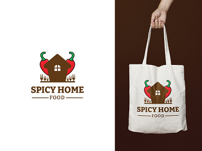 Spicy Home Food Logo Design app business company cook design dinner food fork graphic design home hot hotel house kitchen logo recipe restaurant spicy taste vector