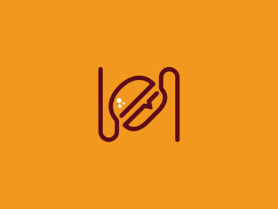 n letter burger logo