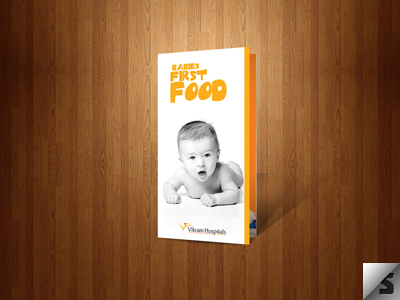 Babies First Food - Trifold Brochure babies babies health brochure design dribbble first food food health hospitals minimal texture wood yellow