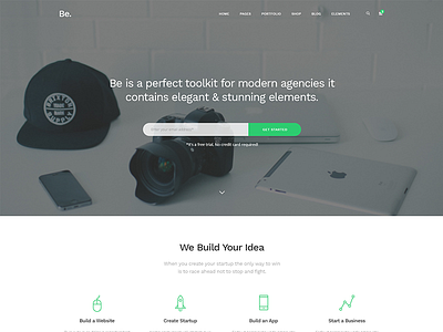 Be Toolkit UI agency be business clean corporate creative psdehat simple startup template themeforest video