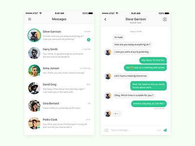 Direct messaging - Daily UI challenge #013 app daily dailyui dailyui013 dailyuichallenge direct messaging ios message messanger photoshop psdehat ui