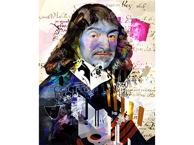 Dribble Shots Descartes 5 editorial illustration illustrations portraits