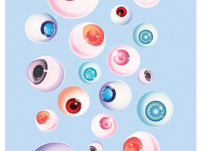 Can't Keep My Eyes Off You adobe creepy cute eyeballs filters gradients illustration illustrator kawaii kowaii vector wip