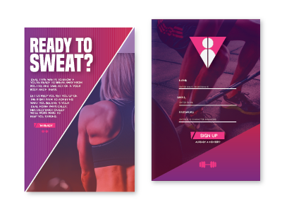 UI Challenge 001 : Sign Up Menu app design graphic gym menu signup ui ux