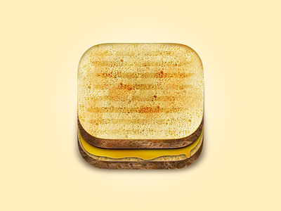 DailyUI - Day 005 - Grilled Cheese App Icon app appicon cheese dailyui design food grilledcheese icon illustration ios sandwich