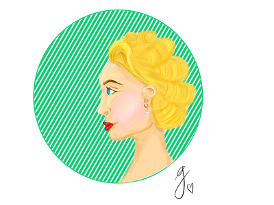 Classy Blonde amateur art blonde girl graphic art illustration vintage