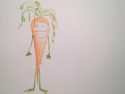 Carrot cartoon illustration orange painting vegetable watercolour