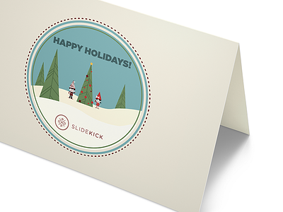 Slidekick Christmas card card christmas christmas tree elf holidays illustrator pine tree vector