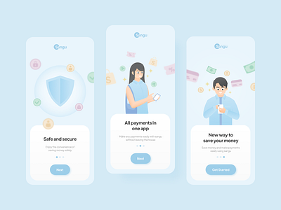 E-Wallet Onboarding App app branding design ewallet figma illustration onboarding ui ux vector