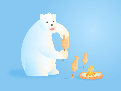 Polar Bear Illustration affinitydesigner animal bear blue cute design illustration polar snow vector