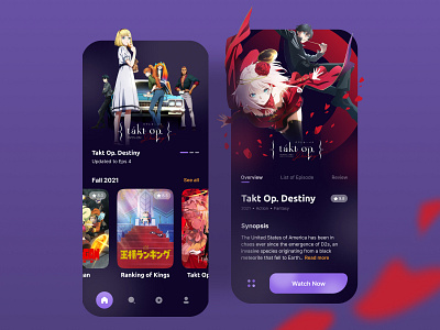 Anime Streaming App anime app branding dark design figma movie streaming ui ux