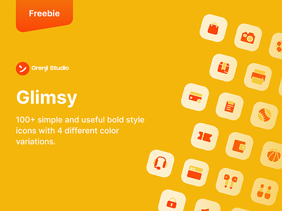 Glimsy - Freebie Icon Pack app bold branding design figma freebie icon iconpack iconui minimalist ui ux vector