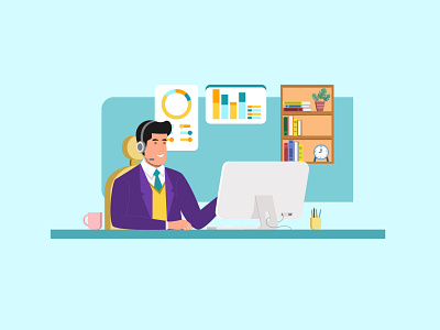 Customer Service Representative 2d 3d character design character illustration customer service customer support illustration ui