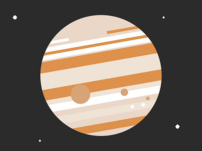 Jupiter circle flat illustration jupiter shapes space stars