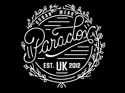 Paradox - Badge Design back and white badge handletter handlettering paradox texture type