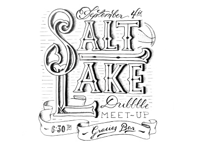 Slc Dribbble banner dribbble hand type handlettering meetup salt lake salt lake city sketch typography utah vintage