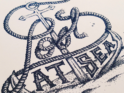 Lost At Sea anchor handlettering illustration pen vintage