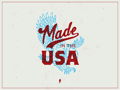 Made in the USA eagle handlettering handmade illustration local overlay usa vintage